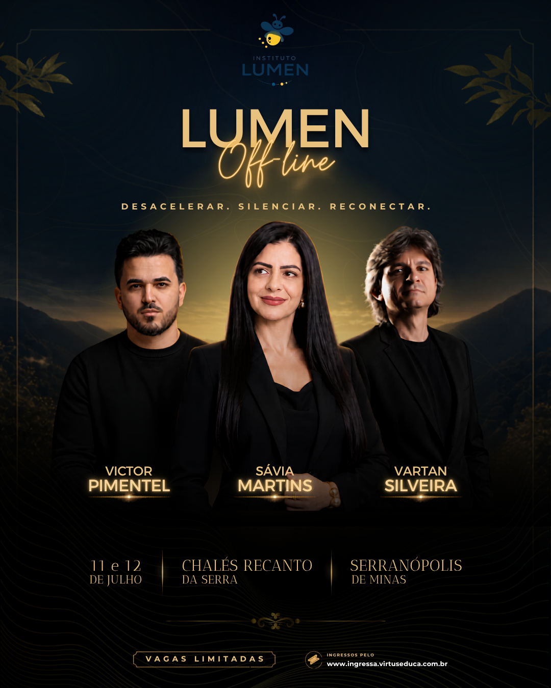 Post oficial do Lumen Off-line com Victor Pimentel, Sávia Martins e Vartan Silveira
